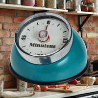 Decopatent Decopatent® Kookwekker analoog - Kookwekker magnetisch - Rond - Kook wekker met magneet - Ronde 60 minuten Kook Timer - Turquoise Blauw