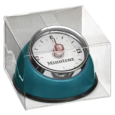 Decopatent Decopatent® Kookwekker analoog - Kookwekker magnetisch - Rond - Kook wekker met magneet - Ronde 60 minuten Kook Timer - Turquoise Blauw