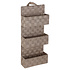 Decopatent Decopatent® Badkamerrek - Gevlochten badkamerplank - 3 Laags Badkamermand - Om op te hangen aan de muur - 25x9x57 Cm - Taupe