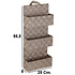 Decopatent Decopatent® Badkamerrek - Gevlochten badkamerplank - 3 Laags Badkamermand - Om op te hangen aan de muur - 25x9x57 Cm - Taupe