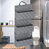 Decopatent Decopatent® Badkamerrek - Gevlochten badkamerplank - 3 Laags Badkamermand - Om op te hangen aan de muur - 25x9x57 Cm - Licht Grijs