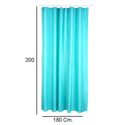 Decopatent Decopatent® Douchegordijn 180x200 Cm - Polyester - Douche gordijn anti schimmel - Voor bevestiging aan douchegordijnstang - Blauw