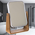 Decopatent Decopatent® - Staande 360° Makeup Spiegel - Scheerspiegel - Badkamerspiegel - Glas Spiegel Achterkant 3x Vergrotend - Wit Bamboe