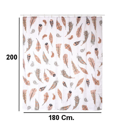 Decopatent Decopatent® Douchegordijn 180x200 Cm - Polyester - Douche gordijn anti schimmel - Voor bevestiging aan douchegordijnstang - Veren