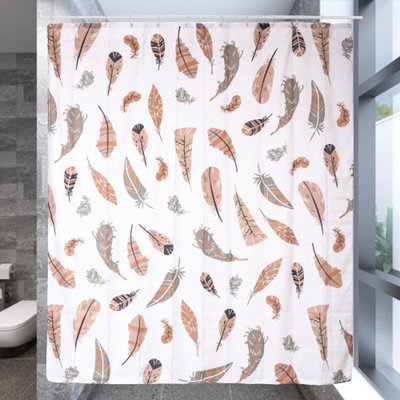 Decopatent Decopatent® Douchegordijn 180x200 Cm - Polyester - Douche gordijn anti schimmel - Voor bevestiging aan douchegordijnstang - Veren