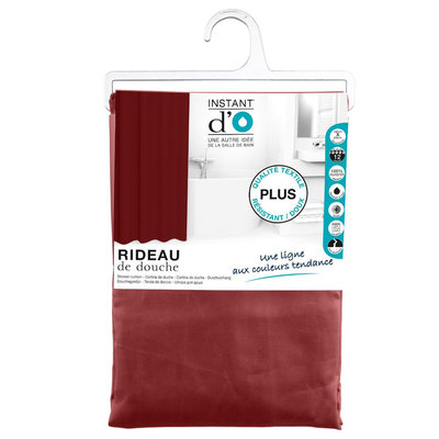 Decopatent Decopatent® Douchegordijn 180x200 Cm - Polyester - Douche gordijn anti schimmel - Bevestiging aan douchegordijnstang - Bordeaux