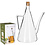 Decopatent Decopatent® Olie of Azijn fles glas - Met Schenktuit - Handvat - Kurk - Glazen Azijnfles of Oliefles - Oil & Vinegar - 14x14x19.5