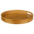 Decopatent Decopatent® Houten Dienblad Rond - Ø40 Cm - Rond Koffie / Thee dienblad - Dienblad met handvatten - Bamboe hout - 40 x 40 x 5 Cm