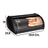 Decopatent Decopatent® Broodtrommel met Rolluik - Brooddoos Metaal met metalen Schuifdeksel - Brood vers bewaren - 35.5 x 23 x 15 Cm - Zwart