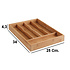 Decopatent Decopatent® Bamboe Bestekbak 5 Vaks - Besteklade Organizer - Bestek Opbergen - Opbergbak - Bestekcassette - Hout - 25x34x4.3 Cm