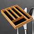 Decopatent Decopatent® Bamboe Bestekbak 5 Vaks - Besteklade Organizer Zwarte Inleg - Bestek Opbergen - Bestekcassette - Hour - 25x34x4.3 Cm