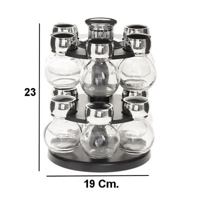 Decopatent Decopatent® Kruidenrek Rond Kruiden Carrousel voor 12 potjes - Kruidencarrousel draaibaar - Staand Specerijenrek Draaiplateau