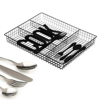 Decopatent Decopatent® Bestekbak 4 Vaks - COOK - Besteklade Organizer - Bestek Opbergen - Opbergbak - Bestekcassette - Metaal - 26.5x32.5x4.3