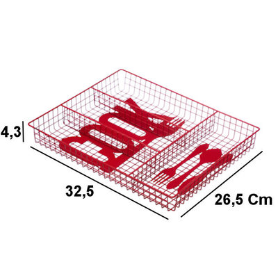 Decopatent Decopatent® Bestekbak 4 Vaks - COOK - Besteklade Organizer - Bestek Opbergen - Opbergbak - Bestekcassette - Metaal - 26.5x32.5x4.3