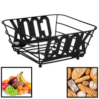 Decopatent Decopatent® Fruitschaal Vierkant - Broodmand - Schaal voor Fruit of Brood - Design Fruitmand - Metaal - Afm 24 x 24 x 11Cm - Zwart