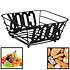 Decopatent Decopatent® Fruitschaal Vierkant - Broodmand - Schaal voor Fruit of Brood - Design Fruitmand - Metaal - Afm 24 x 24 x 11Cm - Zwart