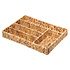 Decopatent Decopatent® Rotan Bestekbak 5 Vaks - Besteklade Organizer - Bestek Opbergen - Opbergbak - Bestekcassette - Hout - 27x40x5.5 Cm