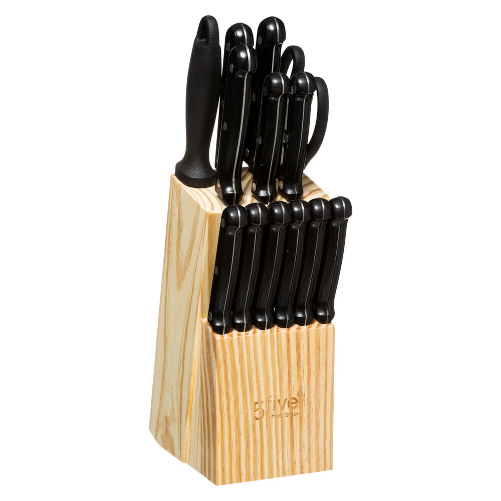 Decopatent® 14-Delig Messenblok met Messen - Rvs Messenset op Houten Messenblok - 11 Keuken Messen - Keuken schaar - Messenslijper - Decopatent® 14-Delig Messenblok met Messen - Rvs Messenset op Houten Messenblok - 11 Keuken Messen - Keuken schaar - Messenslijper -