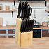 Decopatent Decopatent® 14-Delig Messenblok met Messen - Rvs Messenset op Houten Messenblok - 11 Keuken Messen - Keuken schaar - Messenslijper