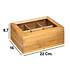 Decopatent Decopatent® Theedoos 6 vaks - Design theedoos met doorzichtig venster - Theebox met Optil deksel - Bamboe Hout - 6 vakken theekist