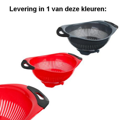 Decopatent Decopatent® Kunststof Vergiet - Keuken Zeef - Vergiet met 2 Handvaten - Groente & fruit wassen / afspoelen - Pasta afgieten zeef