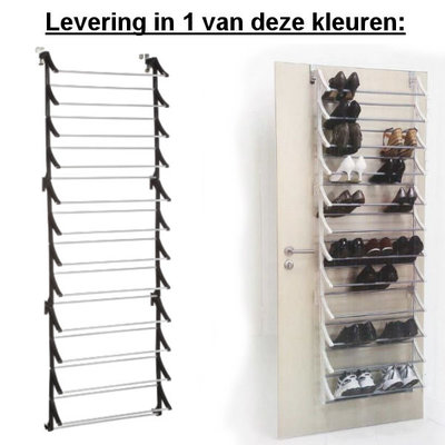 Decopatent Decopatent® Hangend Schoenenrek 12 Laags voor 36 paar Schoenen - Hangende Schoenenkast voor aan de deur - Schoenenrek Metaal