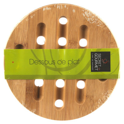 Decopatent Decopatent® Pannenhouder Rond Ø18 Cm - Ronde Pannen Onderzetter - Panonderzetter Rechthoekig - Bamboe - Pannen Onderzetters