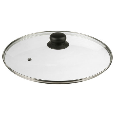 Decopatent Decopatent® Universele Glazen Pan deksel - Ø28 cm - Ronde Pandeksel Glas met stoomgaatje - Transparant - Voor pannen van 28 Cm