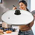 Decopatent Decopatent® Universele Glazen Pan deksel - Ø28 cm - Ronde Pandeksel Glas met stoomgaatje - Transparant - Voor pannen van 28 Cm