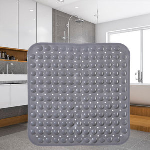 Decopatent Decopatent® Badmat - Douchemat met Antislip voor Douche - Vierkante antislipmat- Douchemat met zuignappen - 54 x 54 Cm. - Grijs