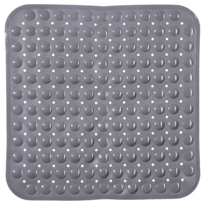 Decopatent Decopatent® Badmat - Douchemat met Antislip voor Douche - Vierkante antislipmat- Douchemat met zuignappen - 54 x 54 Cm. - Grijs