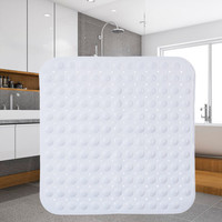 Decopatent Decopatent® Badmat - Douchemat met Antislip voor Douche - Vierkante antislipmat- Douchemat met zuignappen - 54 x 54 Cm. - Wit