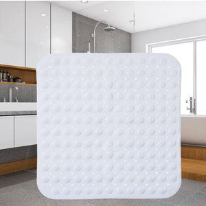 Decopatent Decopatent® Badmat - Douchemat met Antislip voor Douche - Vierkante antislipmat- Douchemat met zuignappen - 54 x 54 Cm. - Wit