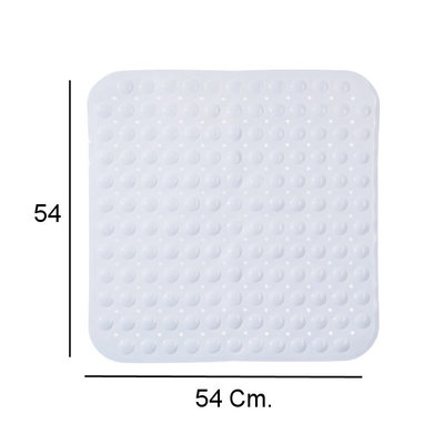 Decopatent Decopatent® Badmat - Douchemat met Antislip voor Douche - Vierkante antislipmat- Douchemat met zuignappen - 54 x 54 Cm. - Wit
