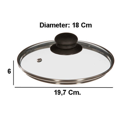Decopatent Decopatent® Universele Glazen Pan deksel - Ø18 cm - Ronde Pandeksel Glas met stoomgaatje - Transparant - Voor pannen van 18 Cm