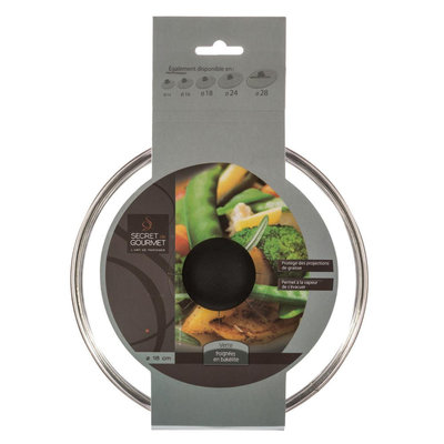 Decopatent Decopatent® Universele Glazen Pan deksel - Ø18 cm - Ronde Pandeksel Glas met stoomgaatje - Transparant - Voor pannen van 18 Cm