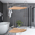 Decopatent Decopatent® Doucherek - 2 Laags - Hangend of Staand Badrekje - Rvs Metaal - Bamboe - Ophangbaar Hoek Badkamer Douchemandje