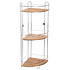 Decopatent Decopatent® Doucherek - 3 Laags - Hangend of Staand Badrekje - Rvs Metaal - Bamboe - Ophangbaar Hoek Badkamer Douchemandje