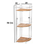Decopatent Decopatent® Doucherek - 3 Laags - Hangend of Staand Badrekje - Rvs Metaal - Bamboe - Ophangbaar Hoek Badkamer Douchemandje