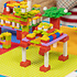 Decopatent Decopatent® - Kindertafel met 1 Stoeltje - Speeltafel met bouwplaat en vlakke kant - 4 Bakjes - Geschikt voor Lego® Bouwstenen
