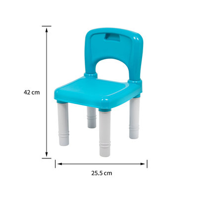 Decopatent Decopatent® - Kindertafel met 1 Stoeltje - Speeltafel met bouwplaat en vlakke kant - 4 Bakjes - Geschikt voor Lego® Bouwstenen