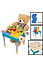 Decopatent Decopatent® - Kindertafel met 1 Stoeltje - Speeltafel met bouwplaat en vlakke kant - 4 Bakjes - Geschikt voor Duplo® Bouwstenen