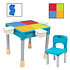 Decopatent Decopatent® - Kindertafel met 1 Stoeltje - Speeltafel met bouwplaat en vlakke kant - 4 Bakjes - Geschikt voor Duplo® Bouwstenen