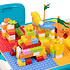 Decopatent Decopatent® - Kindertafel met 1 Stoeltje - Speeltafel met bouwplaat en vlakke kant - 4 Bakjes - Geschikt voor Duplo® Bouwstenen