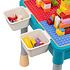 Decopatent Decopatent® - Kindertafel met 1 Stoeltje - Speeltafel met bouwplaat en vlakke kant - 4 Bakjes - Geschikt voor Duplo® Bouwstenen