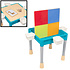 Decopatent Decopatent® - Kindertafel met 1 Stoeltje - Speeltafel met bouwplaat en vlakke kant - Geschikt voor Lego® & Duplo® Bouwstenen
