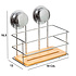 Decopatent Decopatent® Doucherek Rechthoekig - Zuignap - Bamboe / Rvs - Douche rek - Hangend Badkamerrekje - Douchemandje - Doucherekje