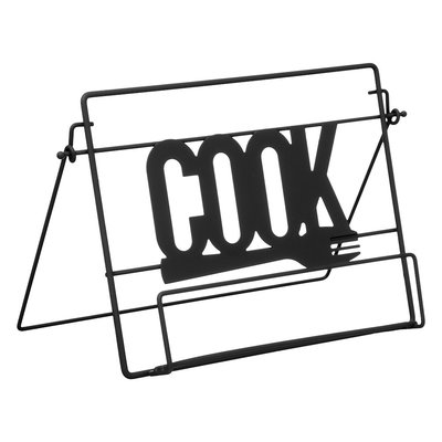 Decopatent Decopatent® Kookboekstandaard - COOK - Boekenhouder standaard - Metaal - Kookboek standaard  - Ipad / Tablet standaard - Zwart