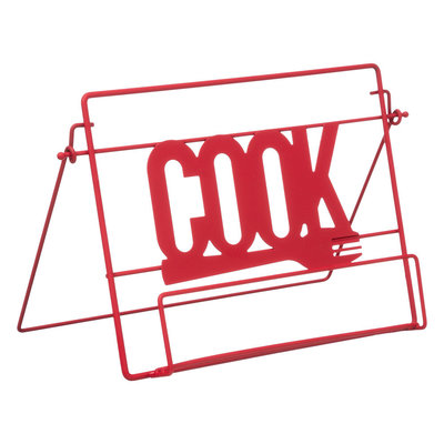 Decopatent Decopatent® Kookboekstandaard - COOK - Boekenhouder standaard - Metaal - Kookboek standaard  - Ipad / Tablet standaard - Rood