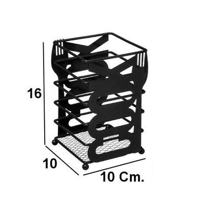 Decopatent Decopatent® - Bestekbak - COOK Design - Keukengerei houder - Bestekhouder vierkant - Bestekpot - Keuken bestek Organizer - Zwart